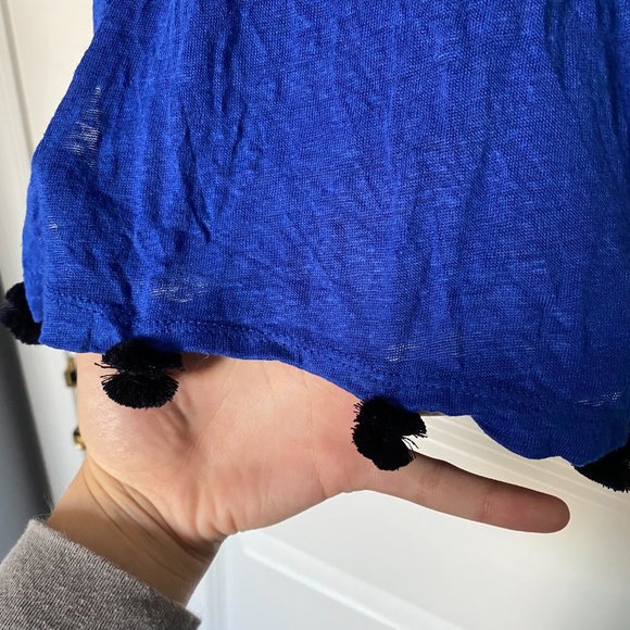 J Crew Muscle Tee with Pom Pom Detail - Picture 2 of 5